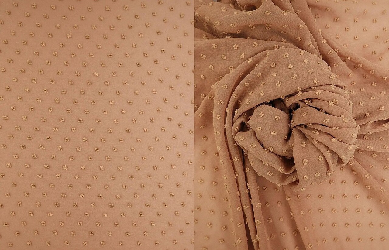 1 Yard Lightweight Swiss Dot Chiffon Fabric Solid Woven Sheer Drapery 57/58" Width